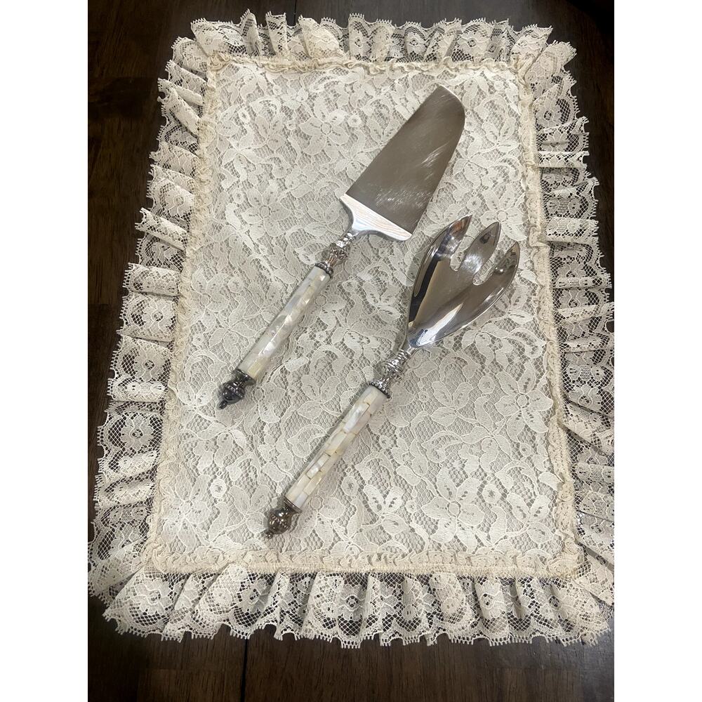 Vintage Towle Silversmiths Serving Set 2 Piece Silver Tone Mid Century